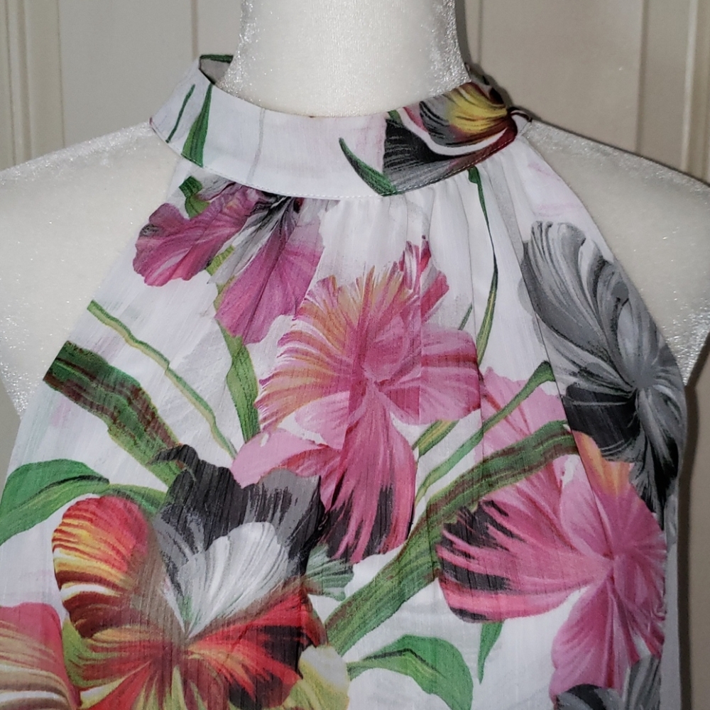 NWT SIONI Floral Halter Top Small - Picture 2 of 12